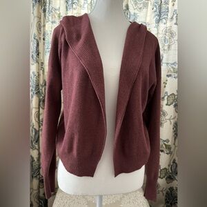 Debut Cropped Open Front Hoody Sweater Size M/L